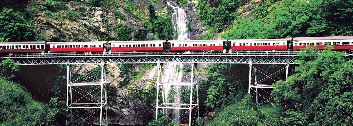 Railway on cliffs in Cairns, Australia