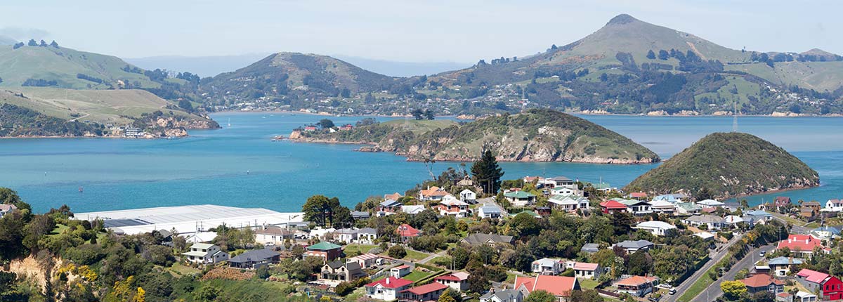 Harbour view of Dunedin (Port Chalmers), New Zealand