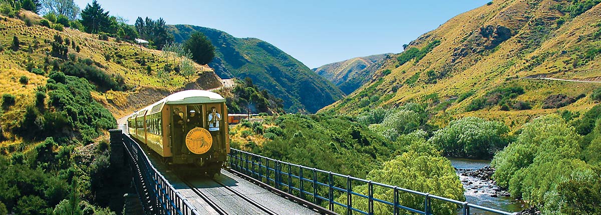 Scenic train in Dunedin (Port Chalmers), New Zealand