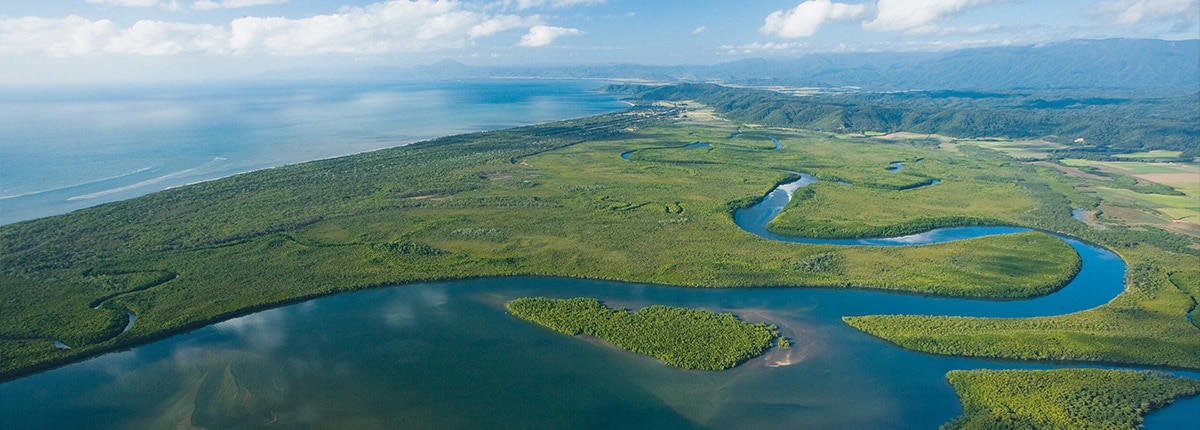 Aerial view of Port Douglas, Australia.