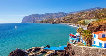 beautiful view of the coast of funchal, madeira