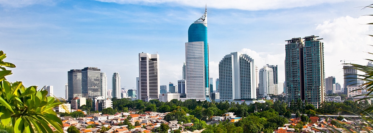 view of jakarta skyscraper center and surrounding homes