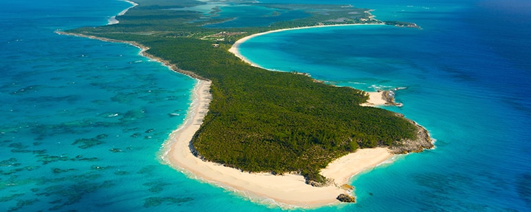 aerial view of half moon cay 