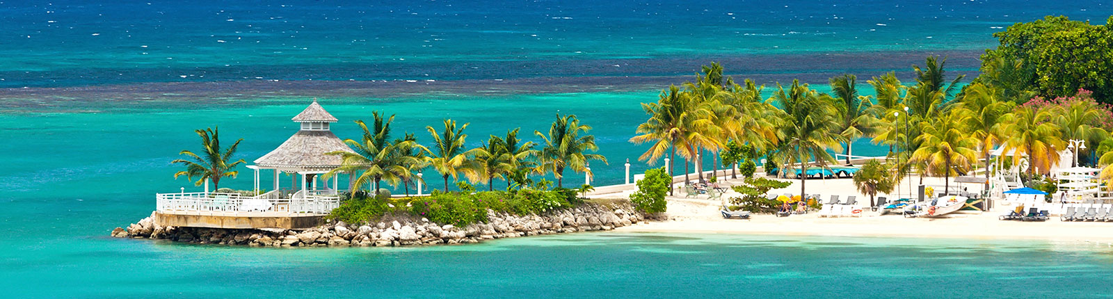 Gorgeous ocean-side pavilion jutting into the waters of Ocho Rios, Jamaica