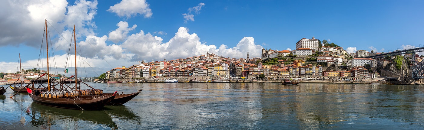 panoramic view of porto in the morning