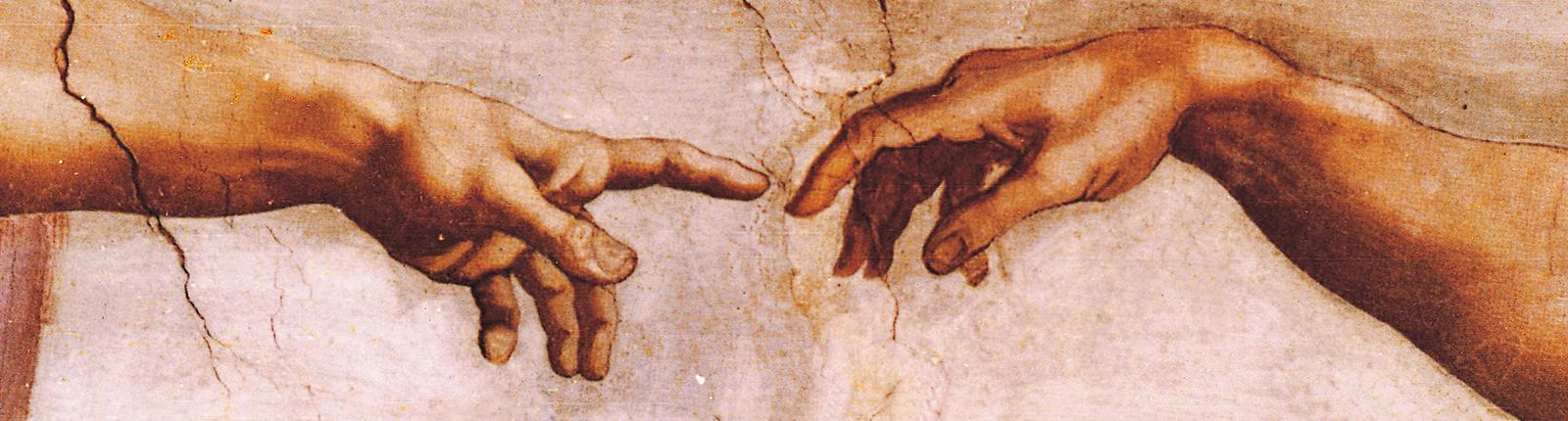 Michelangelo's work of art in the Sistine Chapel in Rome, Italy