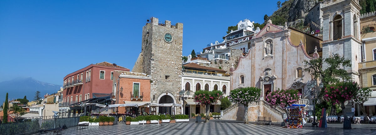 taormina main square in sicily, italy