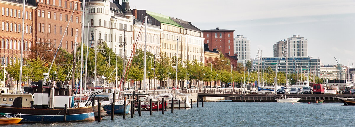 the old town pier with sailboats in helsinki, finland