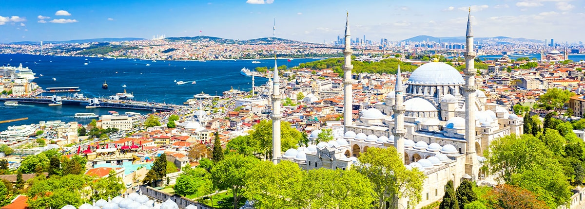 an aerial view of the suleymaniye mosque in istanbul, turkey