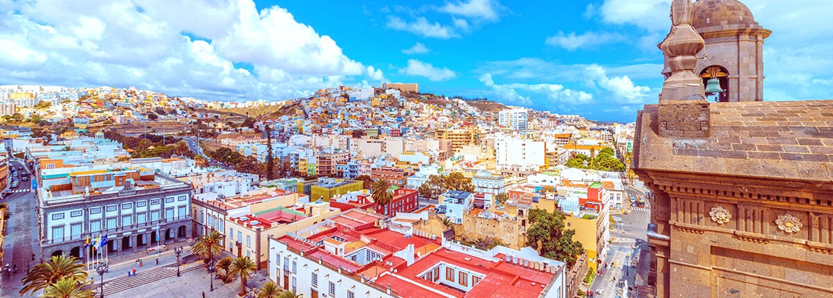 aerial view of old las palmas de gran canaria