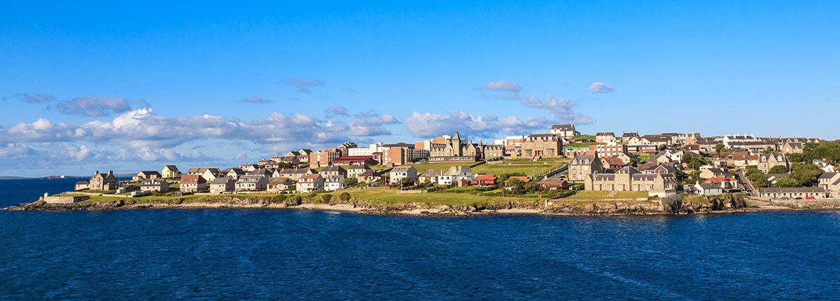 lerwick town center under blue sky