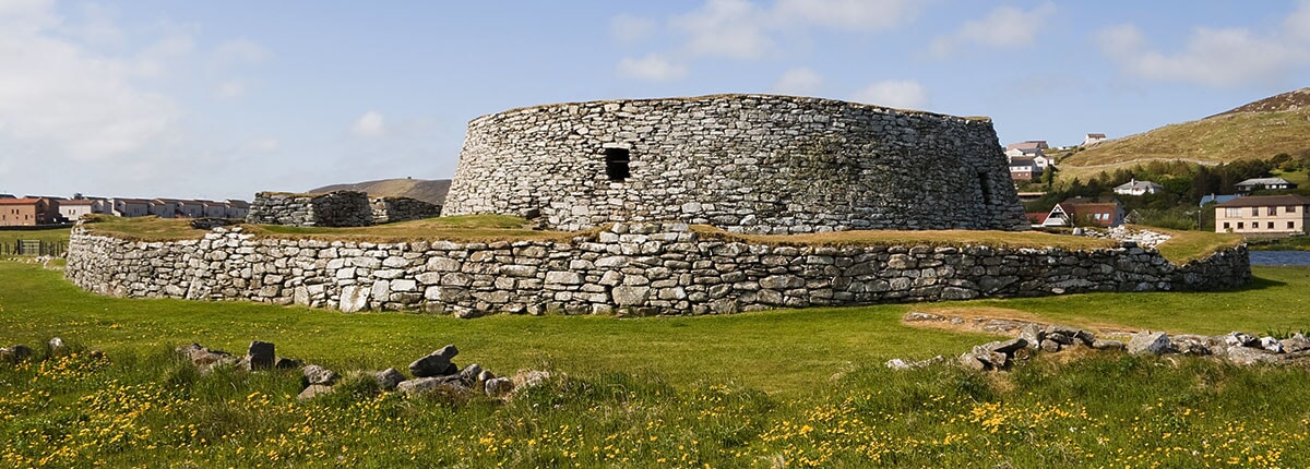 clickimin broch in lerwick, scotland