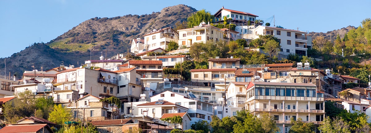 the village of agros is built on a hillside located in Limassol district cyprus