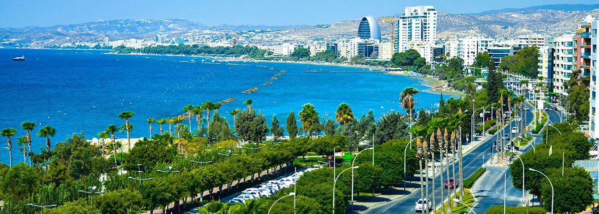 aerial view of Limassol city off the coast of cyprus