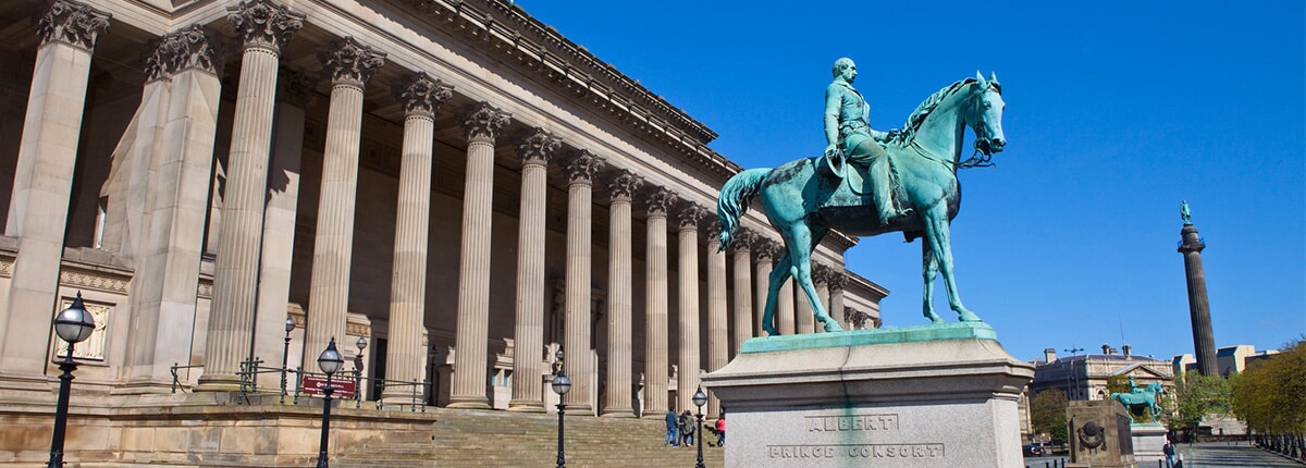 prince consort monumental statue in liverpool, england 