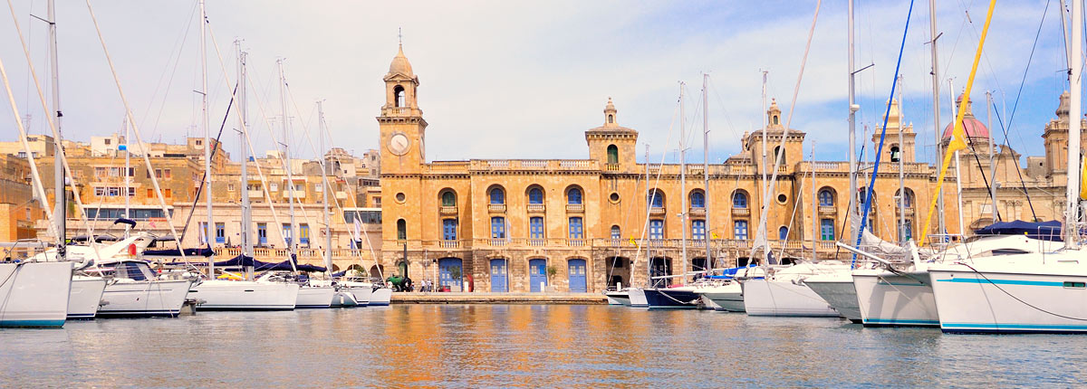 sailboats docked in the marina in valletta, malta