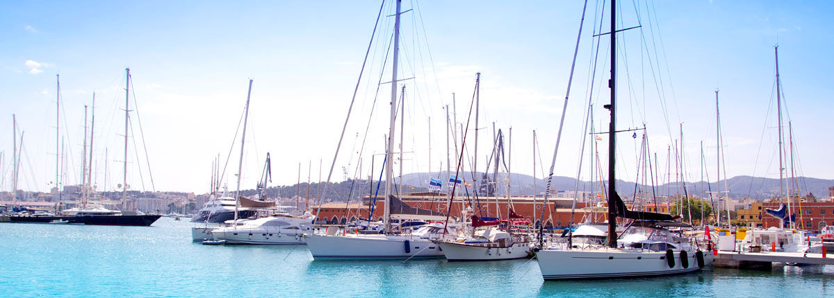 sailboats docked in the marina in palma de mallorca