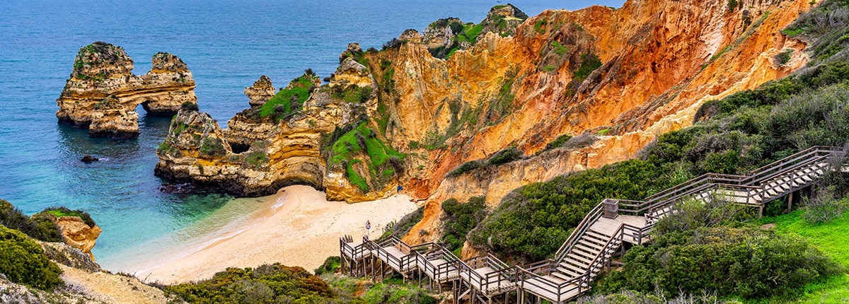 sunny praia do camilo in algarve, portugal