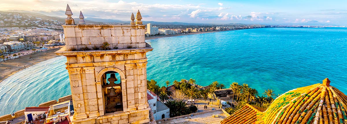 view of peniscola from a castle in spain