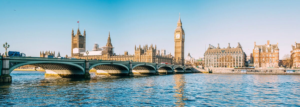 big ben and the house of parliament across from the london bridge