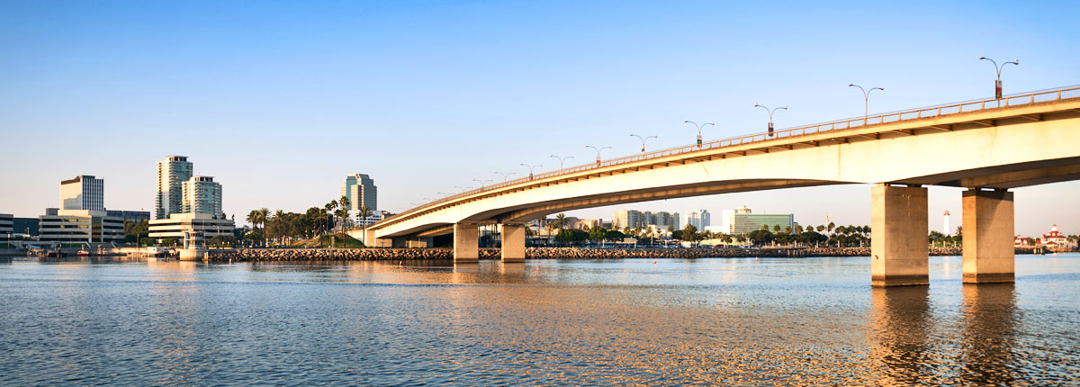 View of a bridge in Long Beach, California