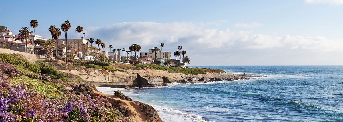 san diego coastline on a beautiful sunny day