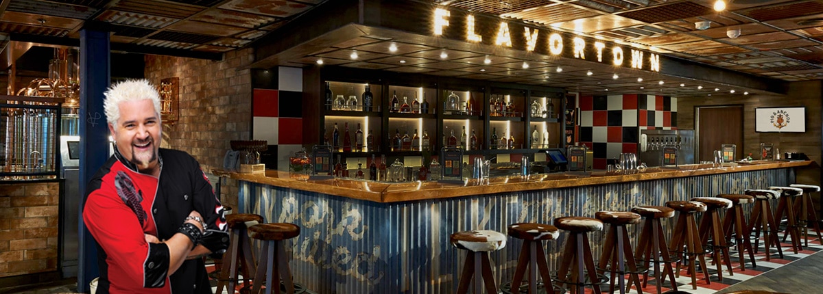 guy fieri, view of the bar at guy's pig & anchor bar-b-que smokehouse | brewhouse