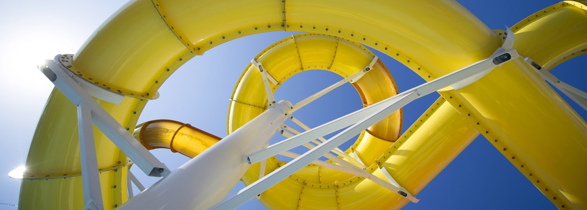 yellow twister waterslide