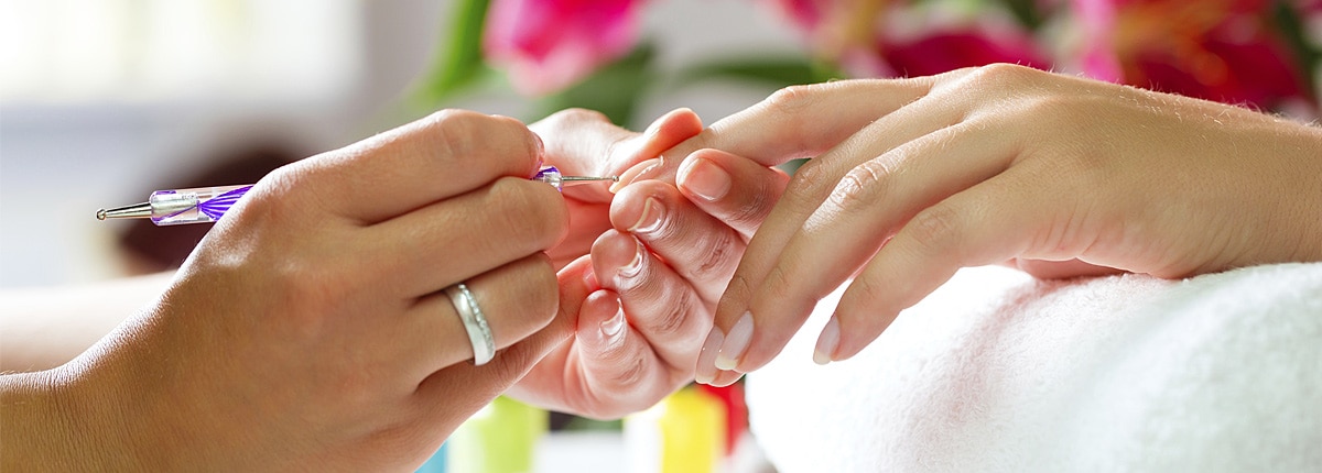 Nail services at the beauty salon