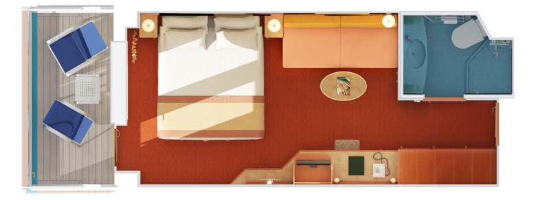 Balcony stateroom layout