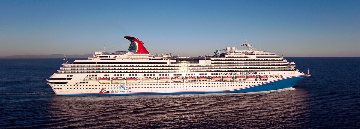 carnival splendor sailing at sea on a sunny day