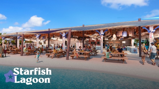 digital rendering of captain's galley food hall in celebration key